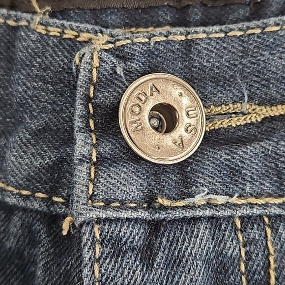 Moda Relaxed Fit Jeans Men's 38x32 Straight Leg Medium Rise Dark Wash Stretch` - Picture 5 of 16